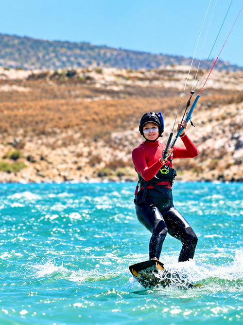 Kitesurfing student riding independently in Langebaan